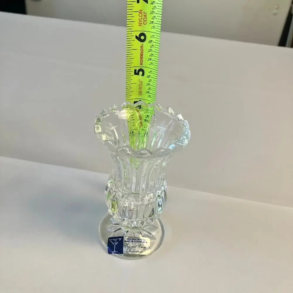 Vintage Yugoslavia 24% Lead Crystal Bud Vase Crystal Clear Industries